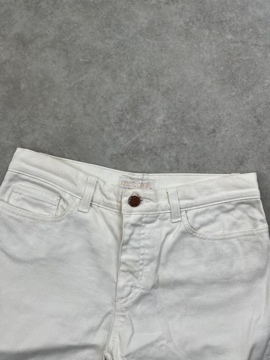 Roberto Cavalli White Pants Lace Insert Jeans valtLuZ 5