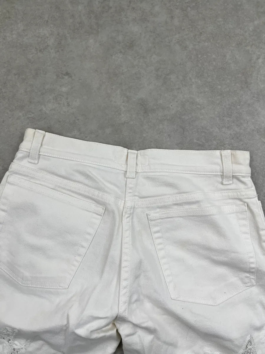Roberto Cavalli White Pants Lace Insert Jeans valtLuZ 6