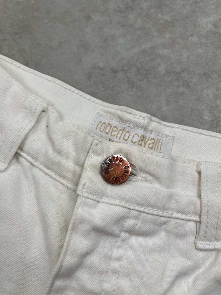 Roberto Cavalli White Pants Lace Insert Jeans valtLuZ 9