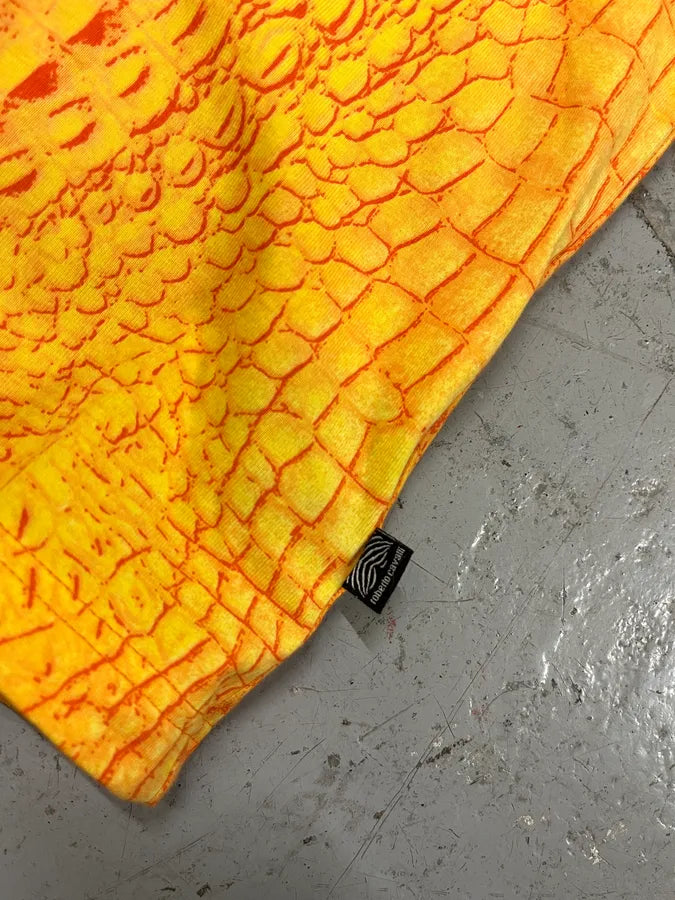 Roberto Cavalli Yellow Orange Crocodile T-Shirt wumalqy 6