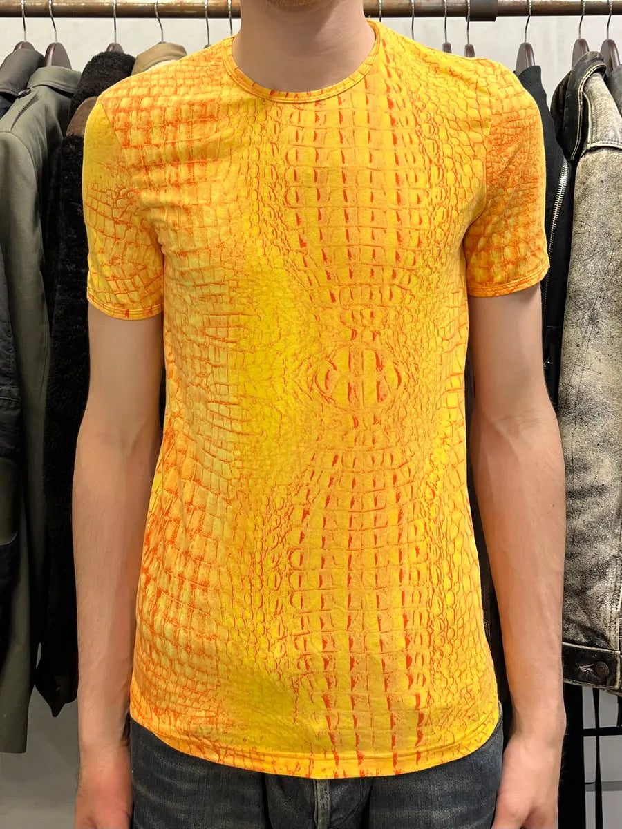 Roberto Cavalli Yellow Orange Crocodile T-Shirt wumalqy 1