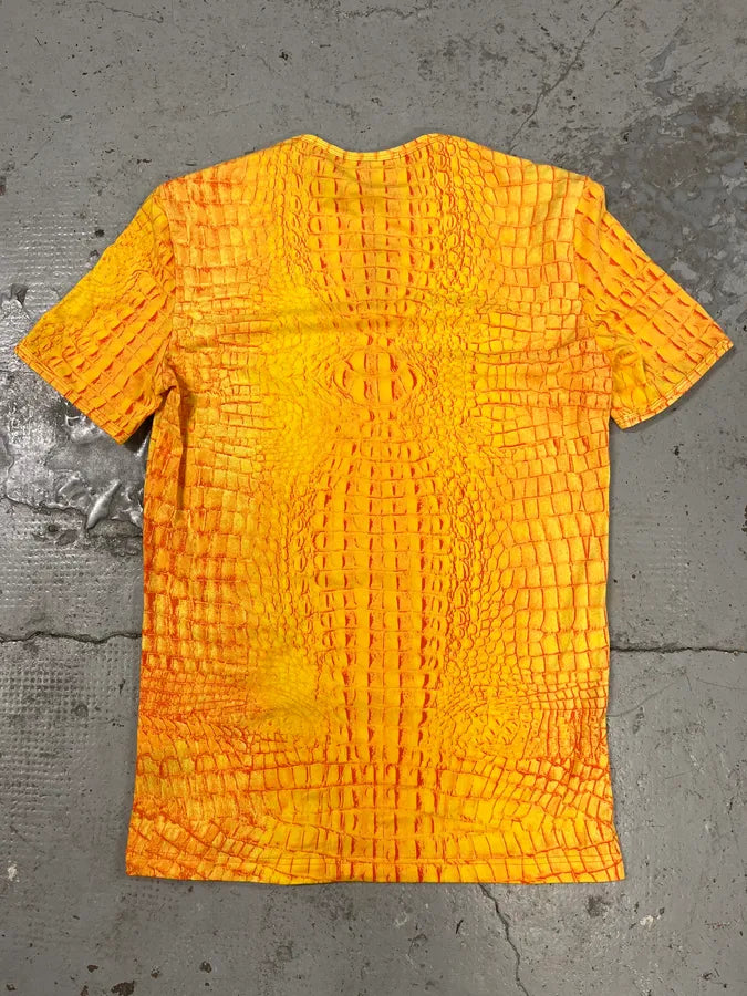 Roberto Cavalli Yellow Orange Crocodile T-Shirt wumalqy 4