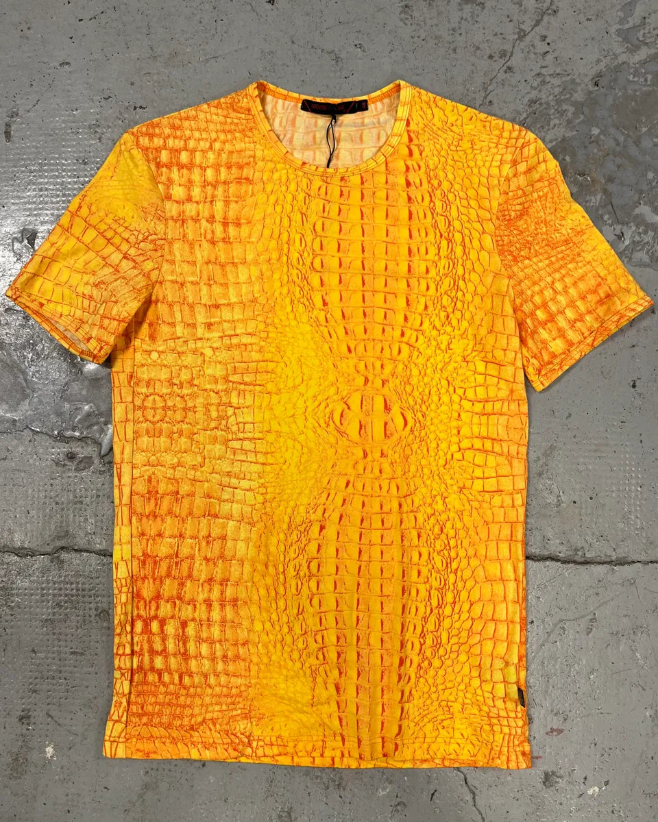 Roberto Cavalli Yellow Orange Crocodile T-Shirt wumalqy 0
