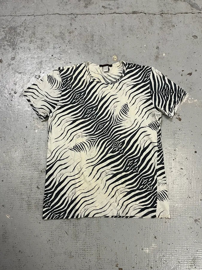 Roberto Cavalli Zebra Print Black & White T-Shirt MZppEEA 0
