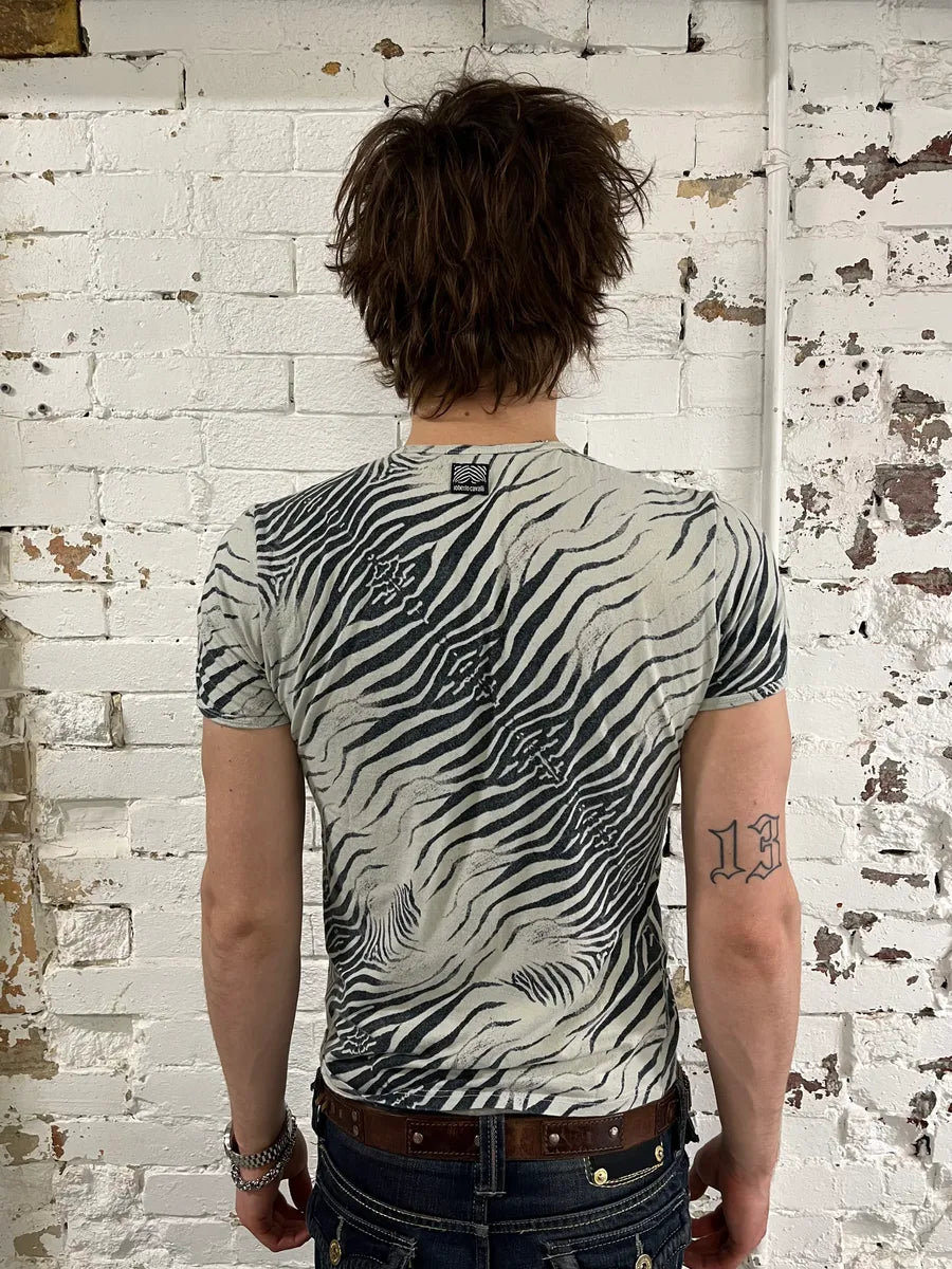 Roberto Cavalli Zebra Print Black & White T-Shirt MZppEEA 2