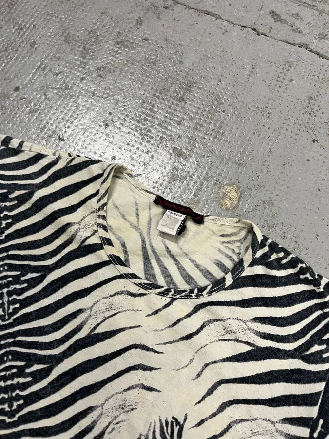 Roberto Cavalli Zebra Print Black & White T-Shirt MZppEEA 3