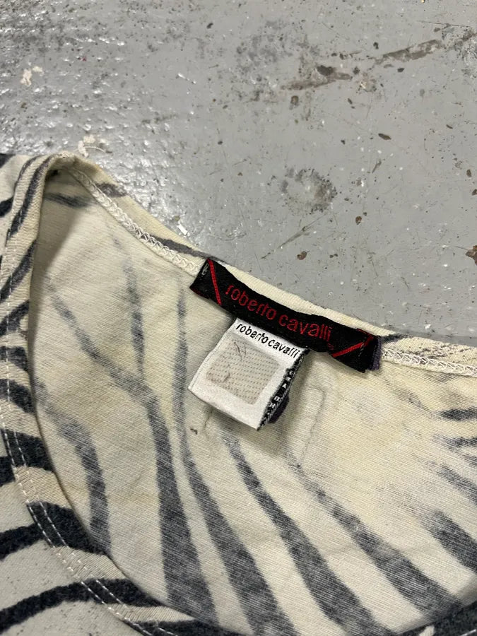 Roberto Cavalli Zebra Print Black & White T-Shirt MZppEEA 7