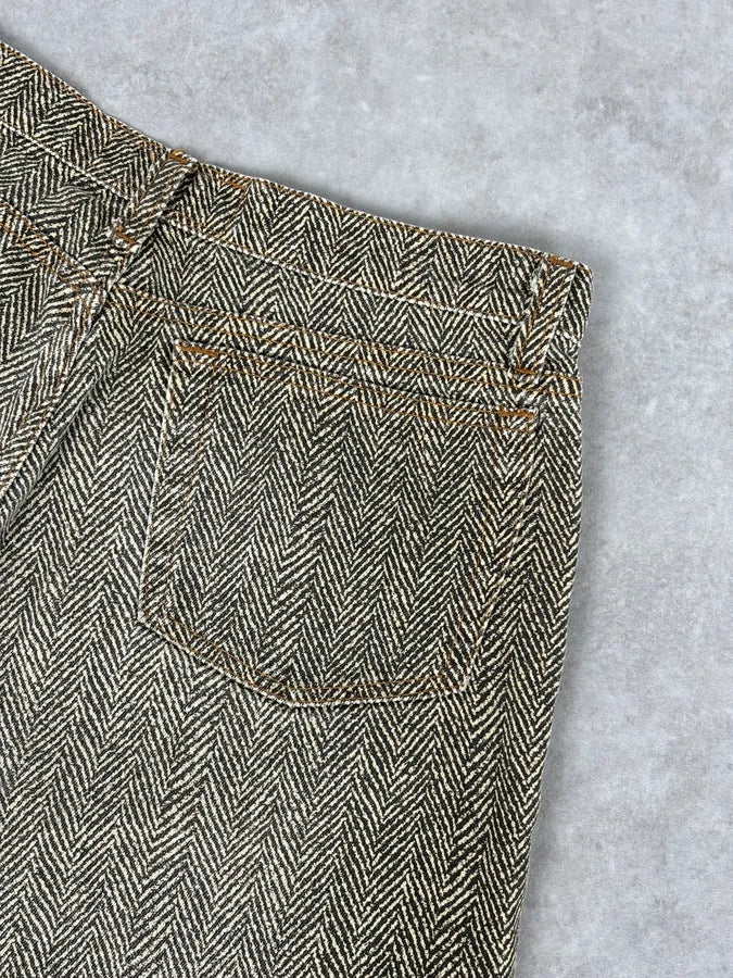 1990s Roberto Cavalli Zigzag Beige Pants RIdywiP 7