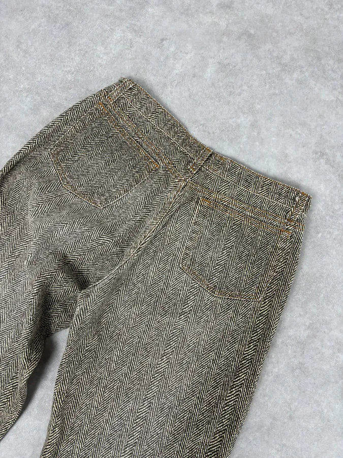 1990s Roberto Cavalli Zigzag Beige Pants RIdywiP 6