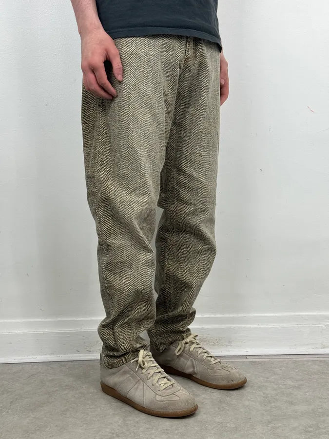 1990s Roberto Cavalli Zigzag Beige Pants RIdywiP 1