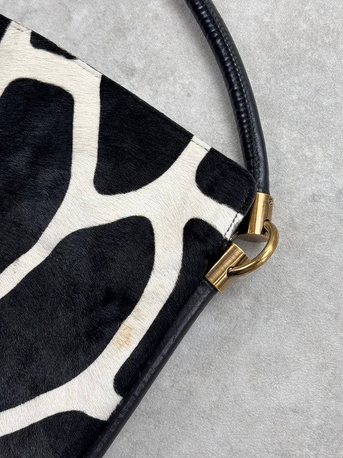 Roger Vivier Black & White Pony Hair Giraffe Print Shoulder Bag ZrcqlKq 10