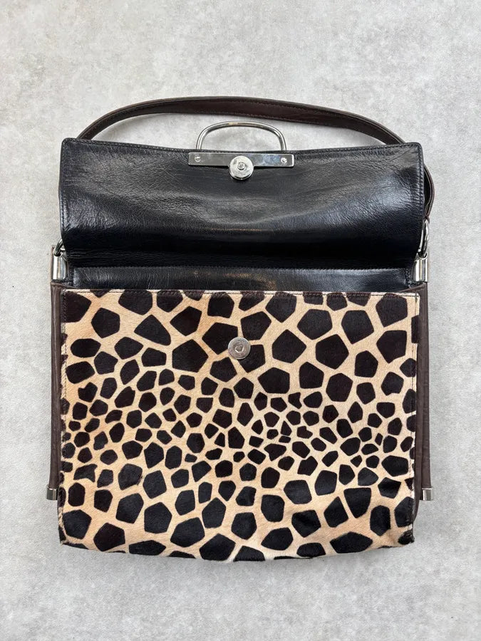 Roger Vivier Brown Leather Giraffe Pony Hair Shoulder Bag SwHDzAI 12