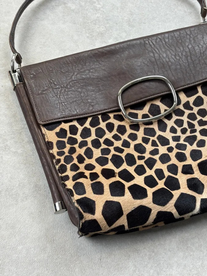 Roger Vivier Brown Leather Giraffe Pony Hair Shoulder Bag SwHDzAI 4