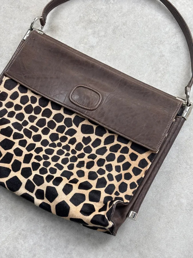 Roger Vivier Brown Leather Giraffe Pony Hair Shoulder Bag SwHDzAI 8