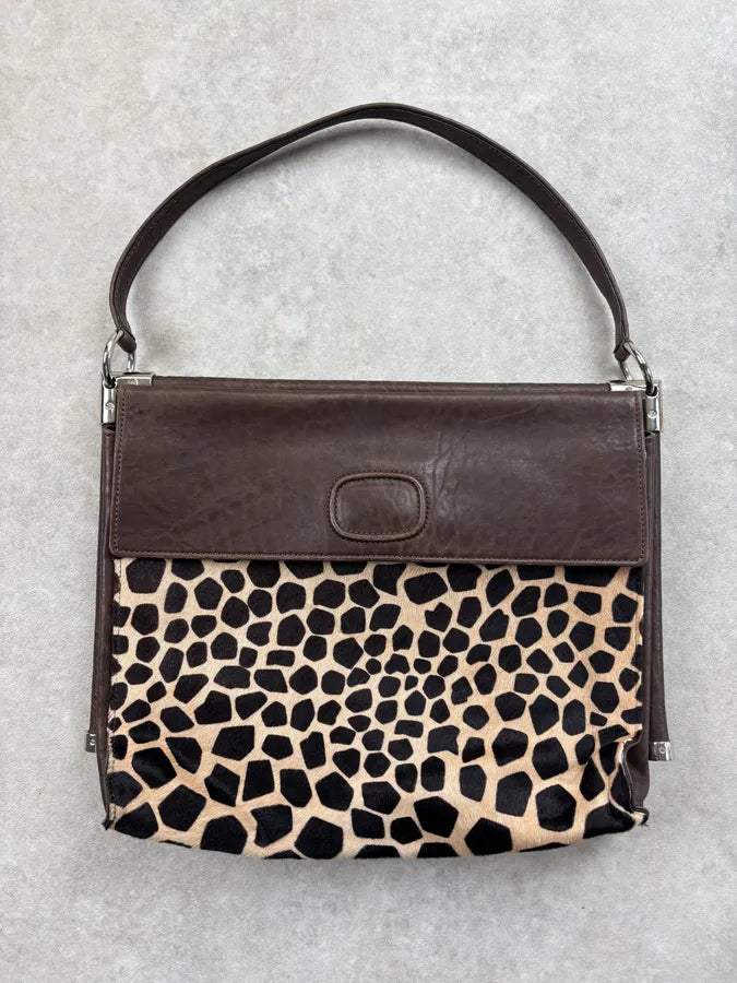 Roger Vivier Brown Leather Giraffe Pony Hair Shoulder Bag SwHDzAI 7
