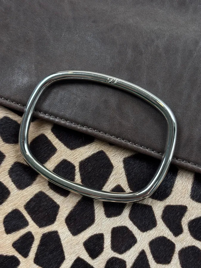 Roger Vivier Brown Leather Giraffe Pony Hair Shoulder Bag SwHDzAI 6