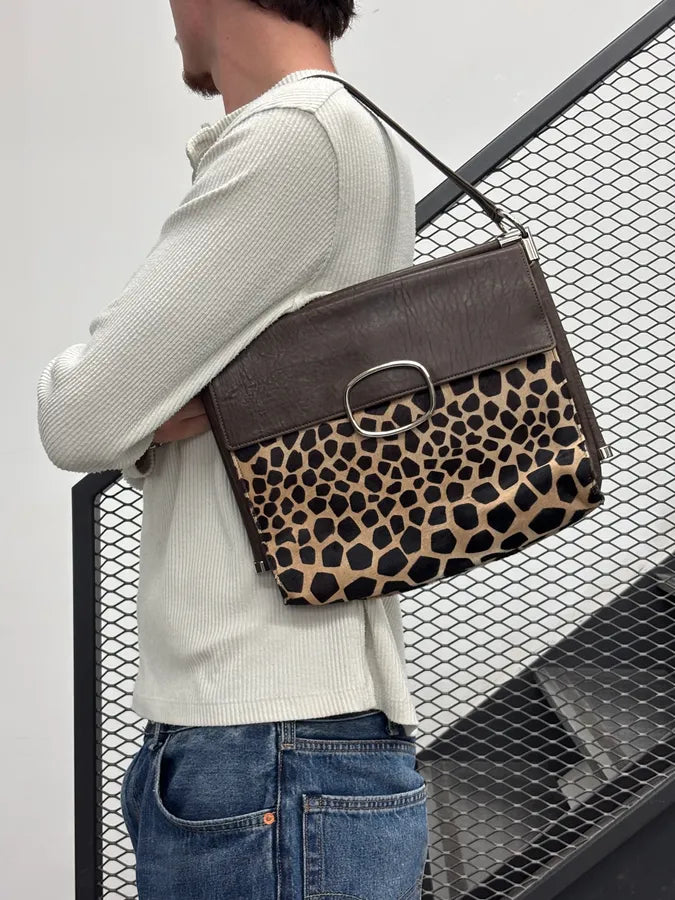Roger Vivier Brown Leather Giraffe Pony Hair Shoulder Bag SwHDzAI 2