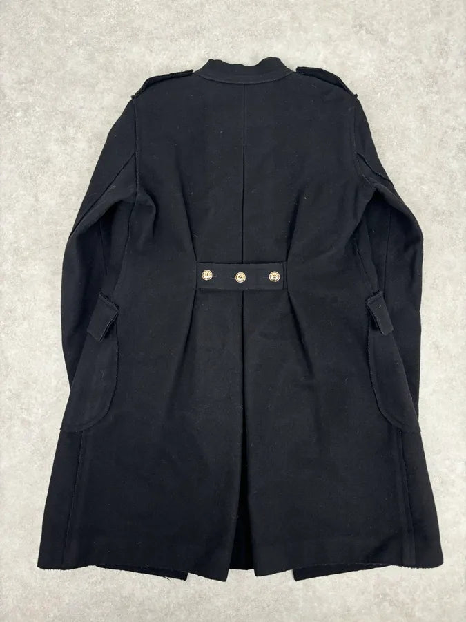 AW2010 Yves Saint Laurent Black Asymmetrical Officer Coat nRhSPnq 5