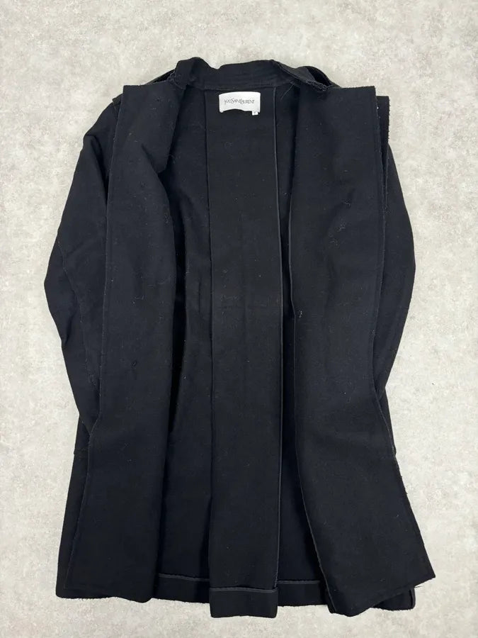 AW2010 Yves Saint Laurent Black Asymmetrical Officer Coat nRhSPnq 6