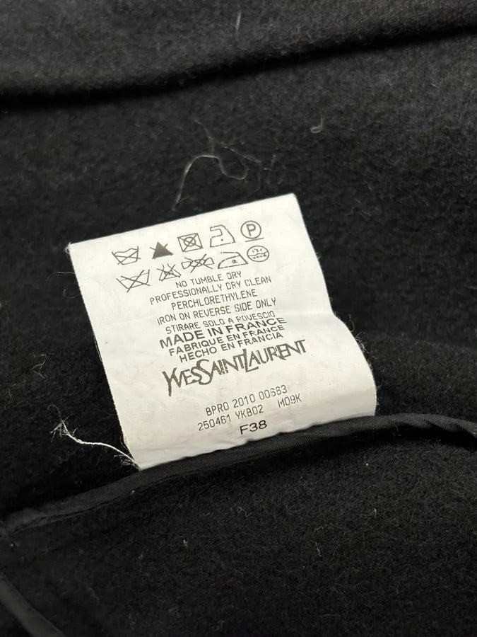 AW2010 Yves Saint Laurent Black Asymmetrical Officer Coat nRhSPnq 12