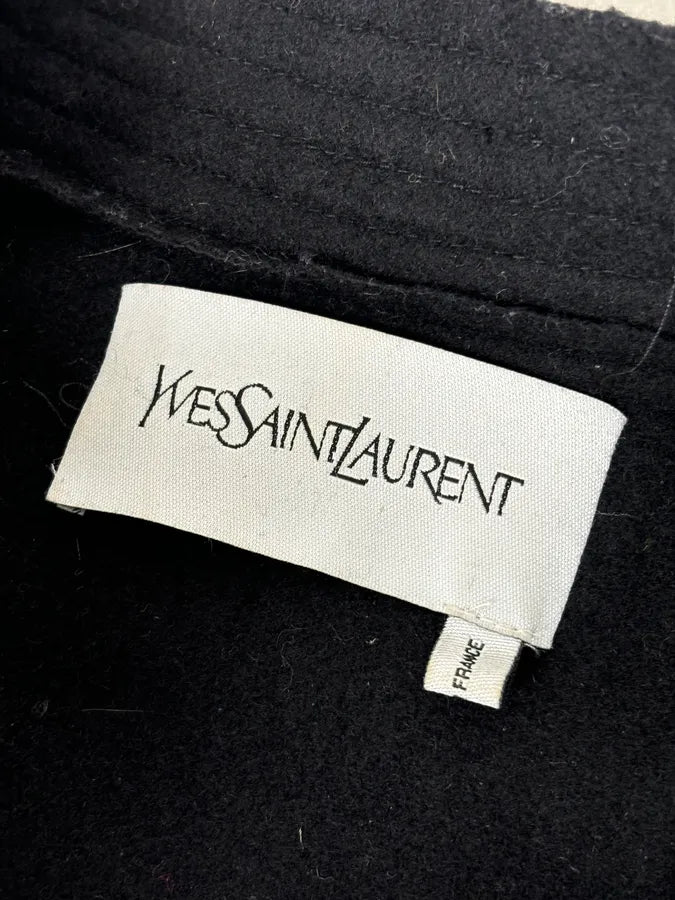 AW2010 Yves Saint Laurent Black Asymmetrical Officer Coat nRhSPnq 10