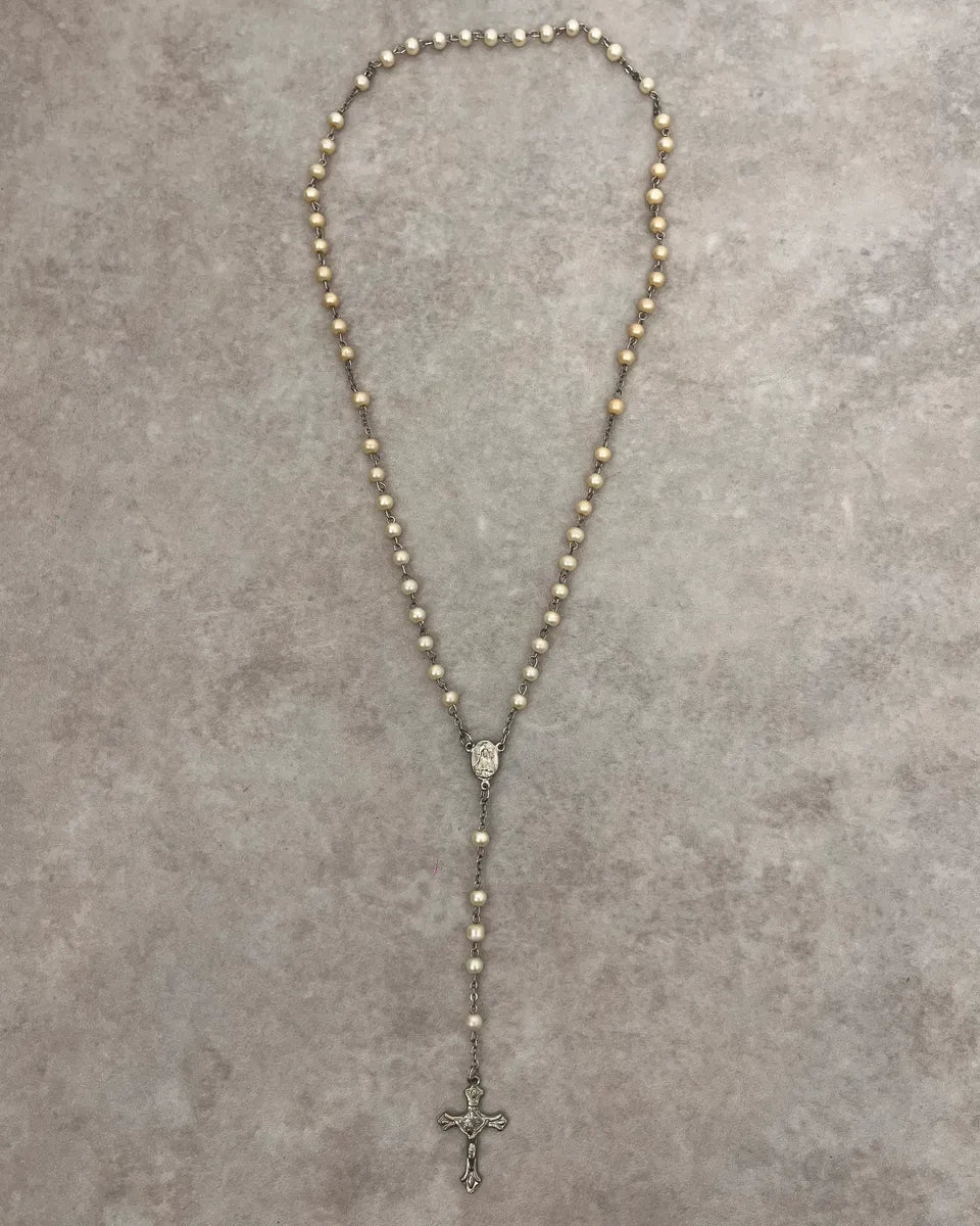 Rosary Archive White Cross Necklace ntnrwdL 0
