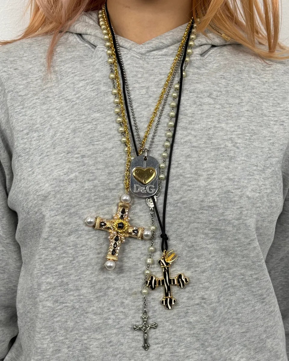 Rosary Archive White Cross Necklace ntnrwdL 1