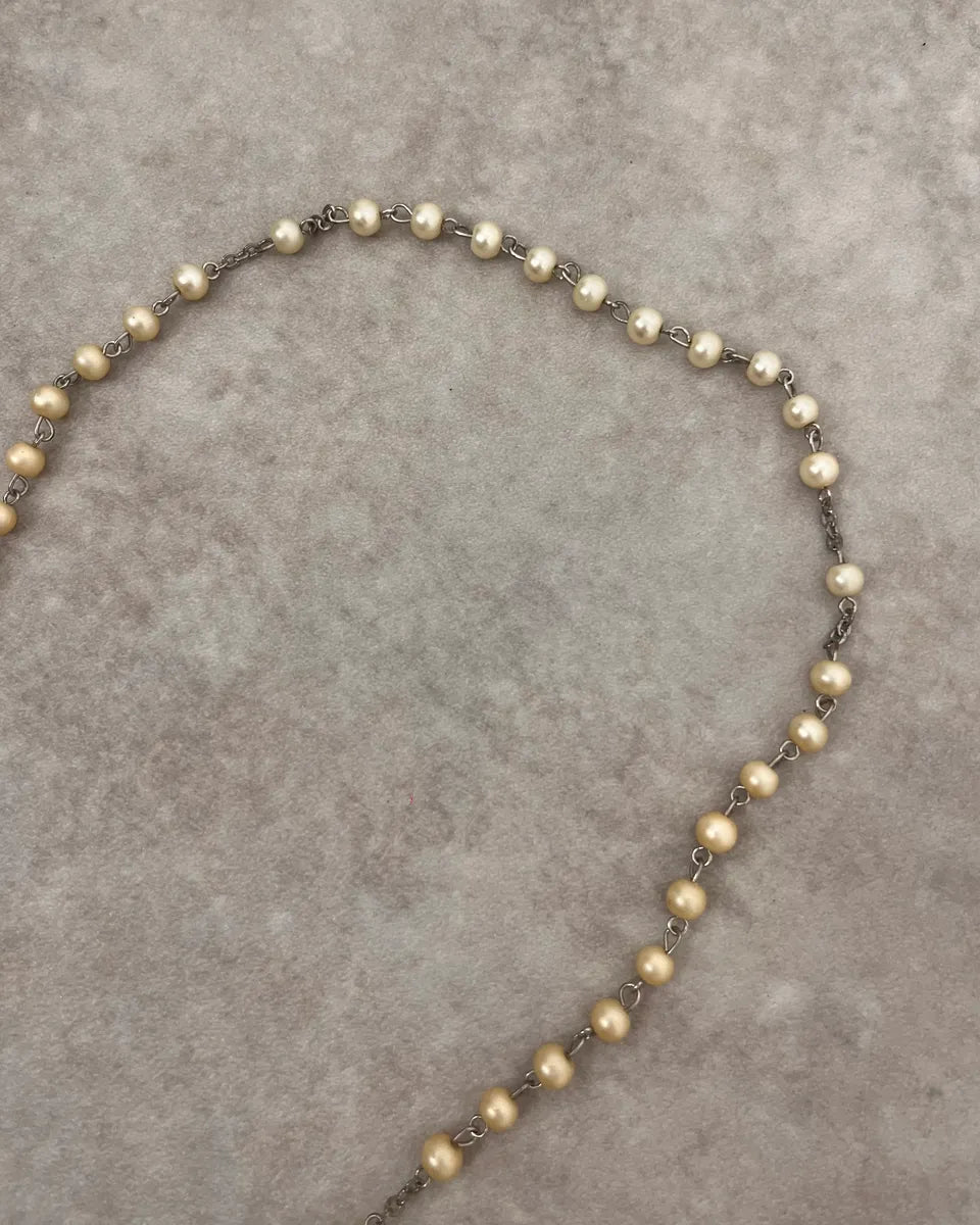 Rosary Archive White Cross Necklace ntnrwdL 5