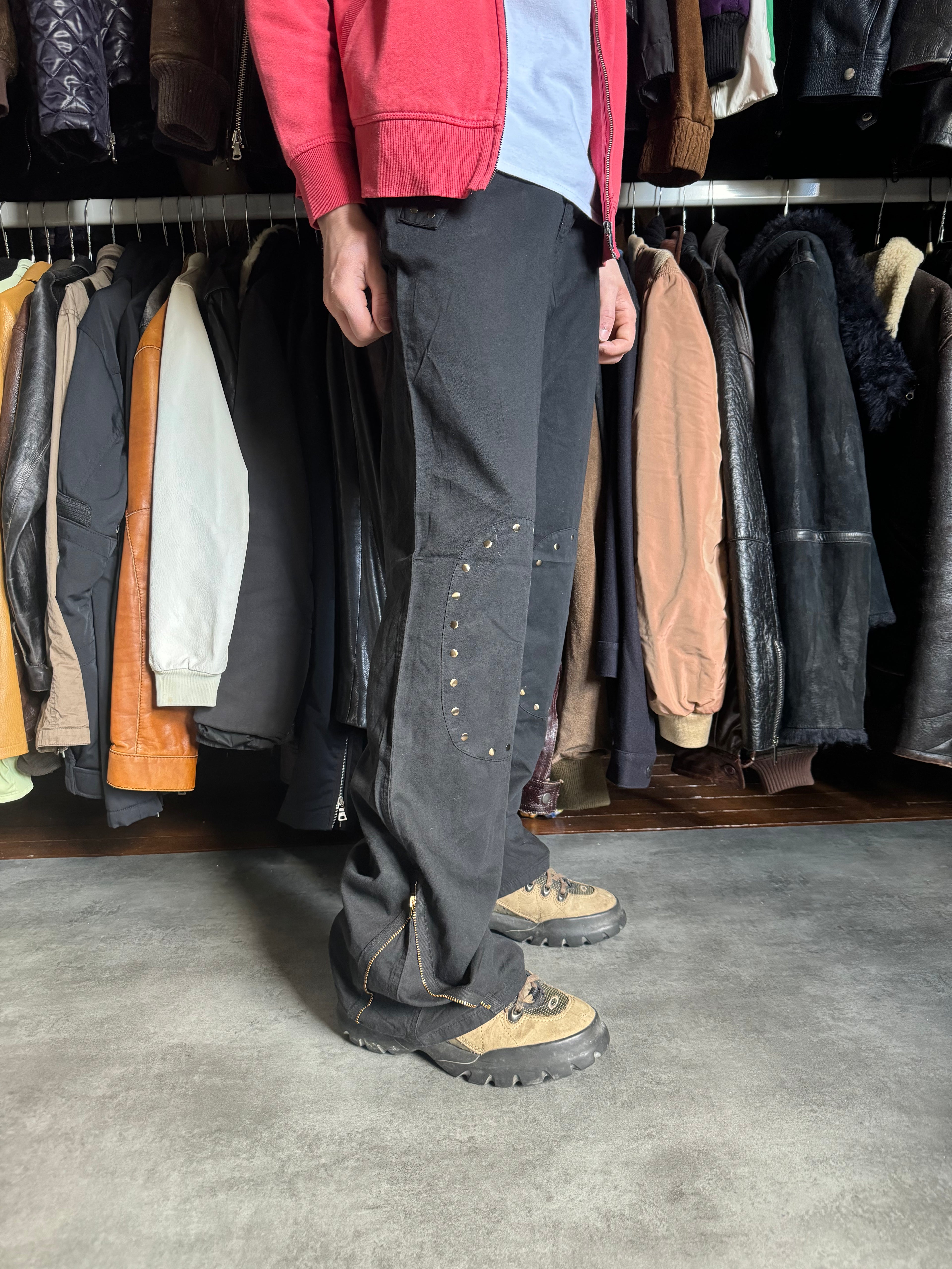 SS2010 Dolce & Gabbana Black Double Knee Cozy Straight Pants (M) - 4