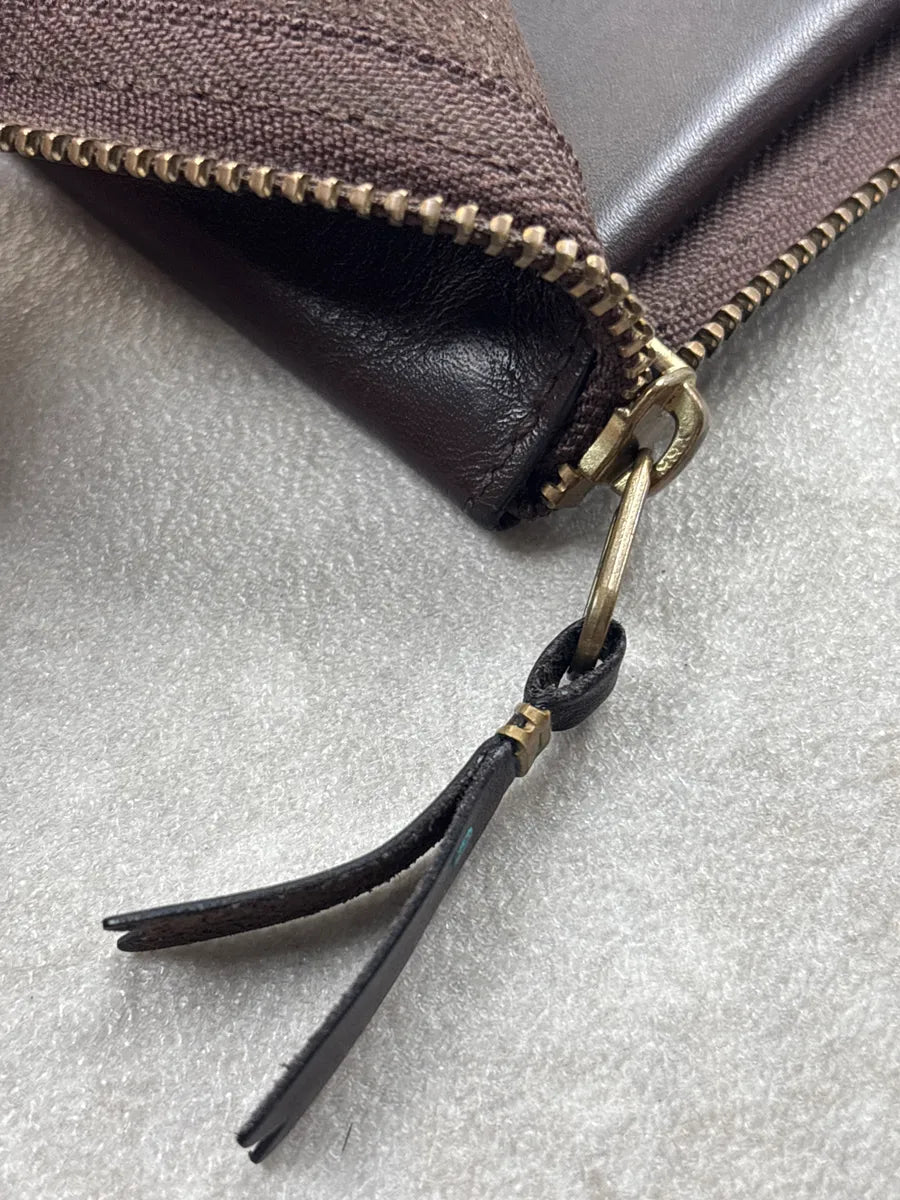 Comme des Garçons Dark Brown Leather Zip-Around Tassel Wallet ruTZbjlU 5