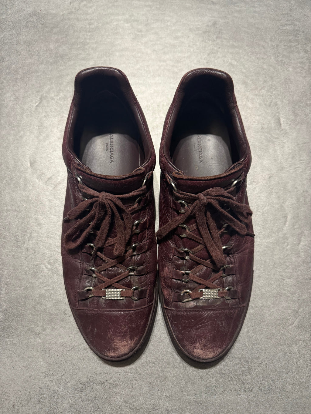 Balenciaga Arena Low Bordeaux Leather Shoes (45,5) - 9