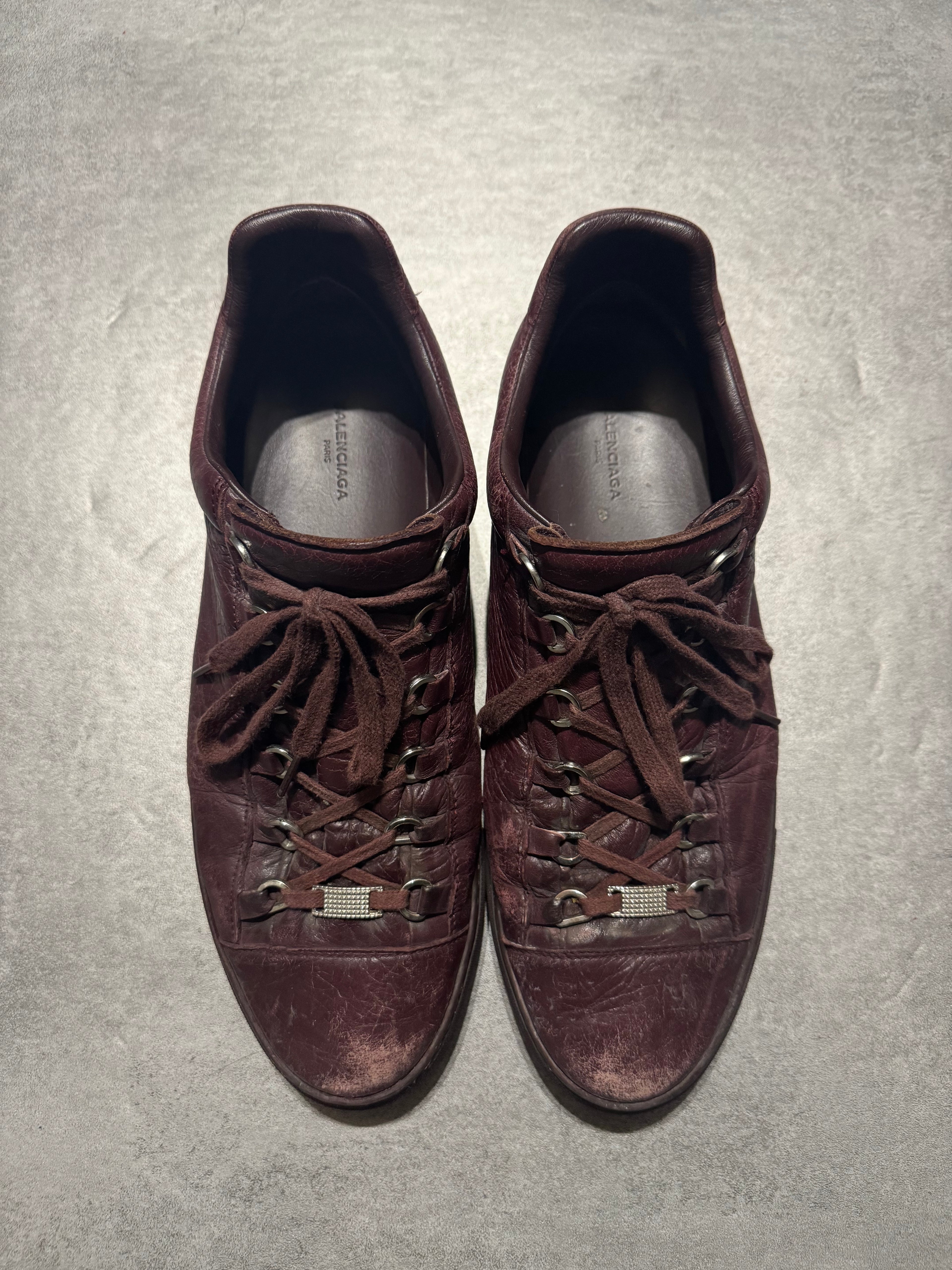 Balenciaga Arena Low Bordeaux Leather Shoes (45,5) - 9