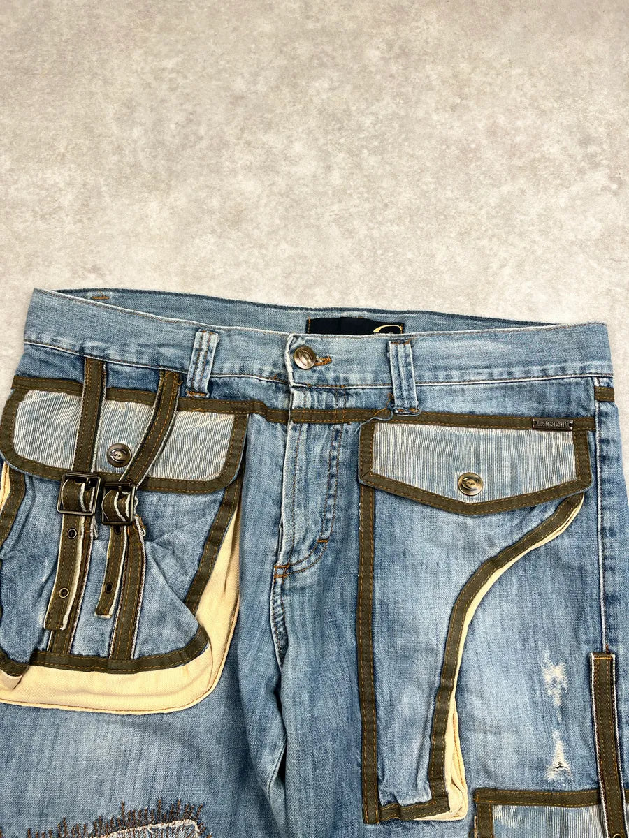 SS2006 Cavalli Light Blue Cargo Gun Multi Pockets Jeans rxKEWjeF 5