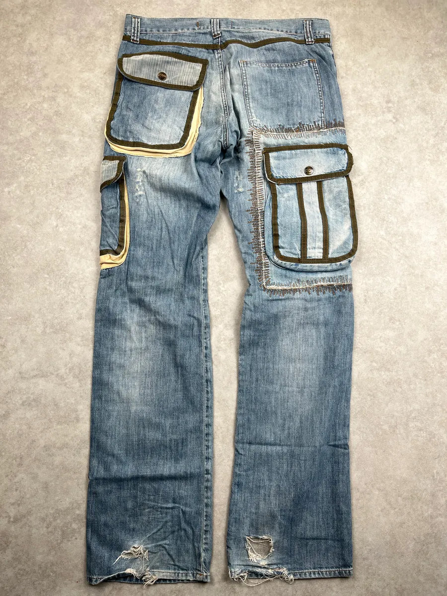 SS2006 Cavalli Light Blue Cargo Gun Multi Pockets Jeans rxKEWjeF 4