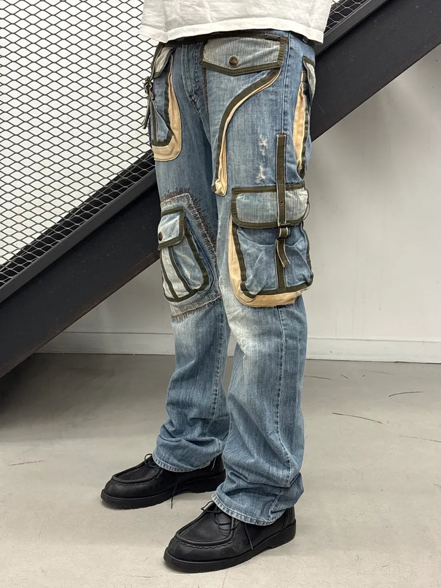 SS2006 Cavalli Light Blue Cargo Gun Multi Pockets Jeans rxKEWjeF 2