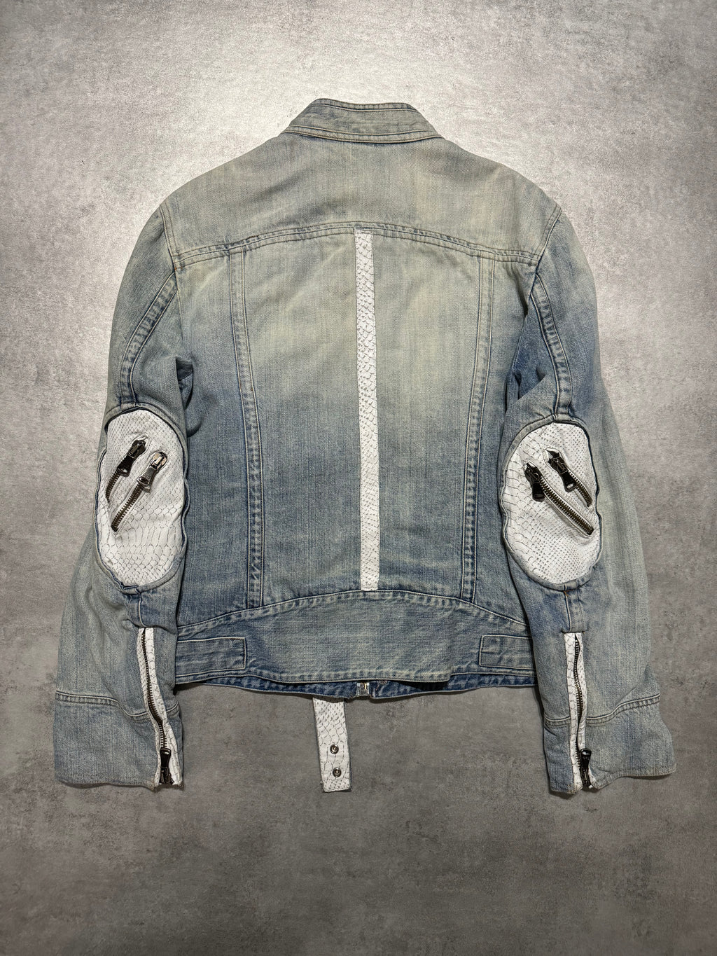 SS2005 Dolce & Gabbana Apocalyptic Biker Denim Jacket (M/L) - 2