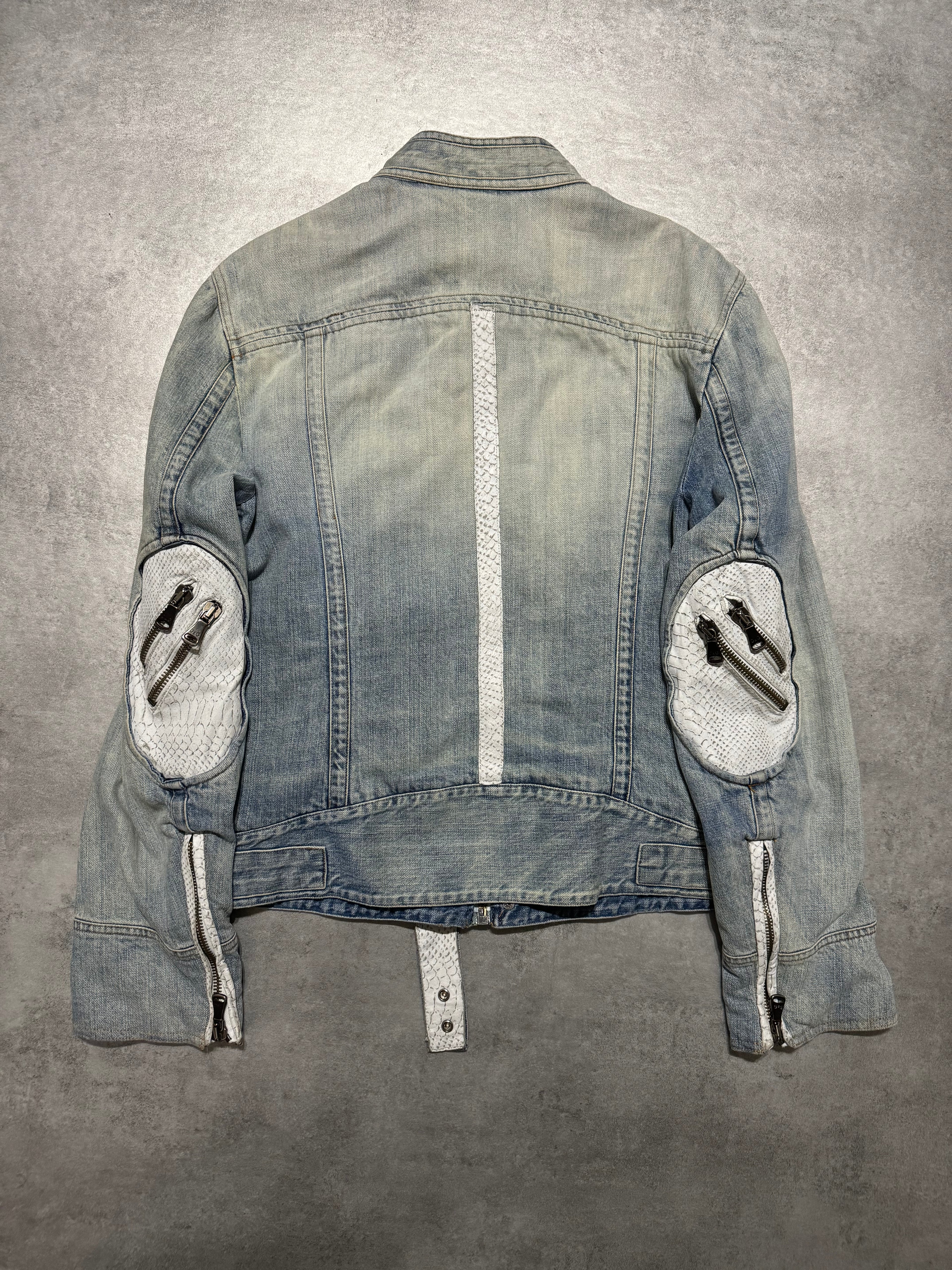 SS2005 Dolce & Gabbana Apocalyptic Biker Denim Jacket (M/L) - 2