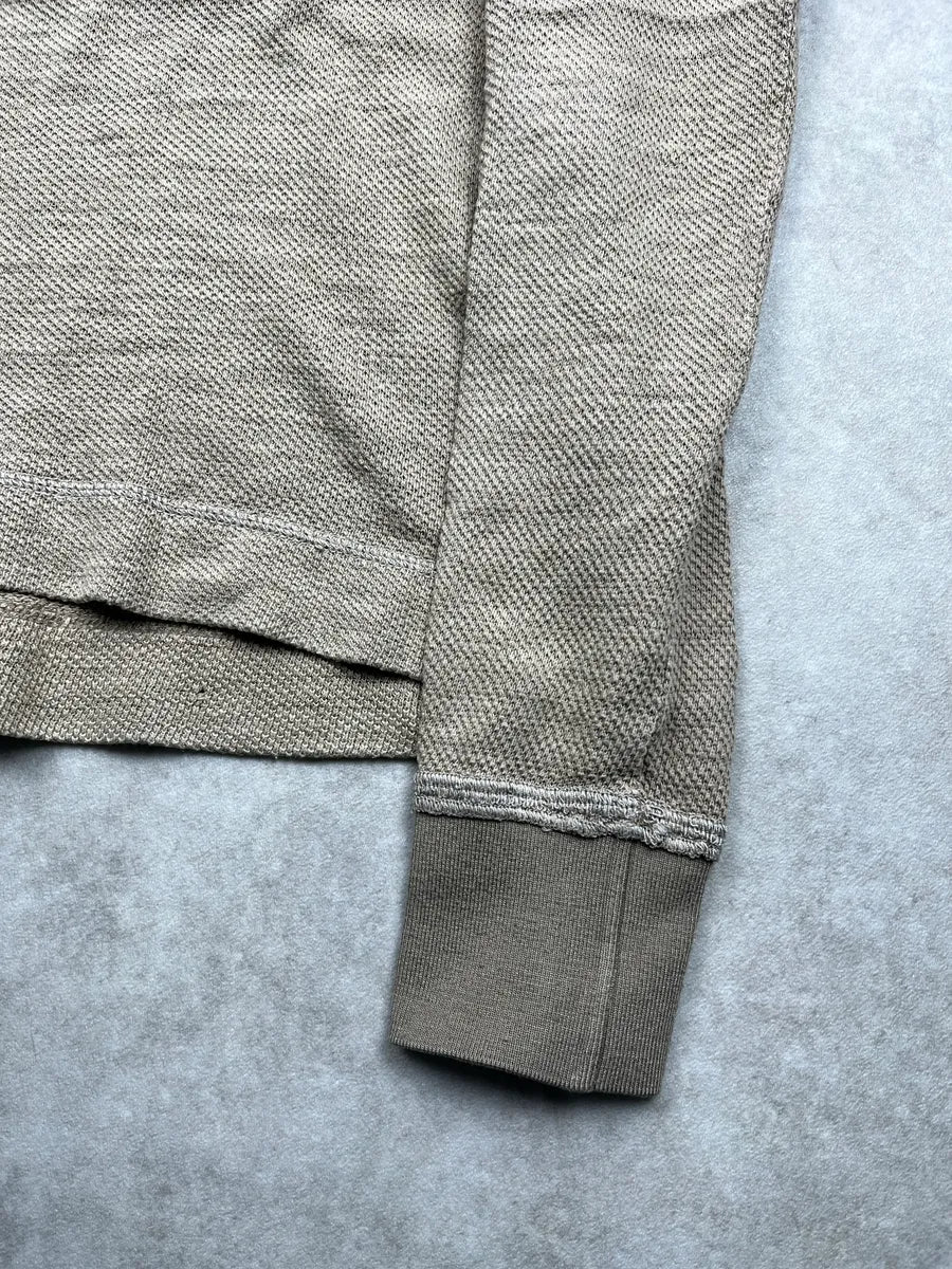 2000s Dolce & Gabbana Beige Textured Notch Neck Sweater rztolHQo 7