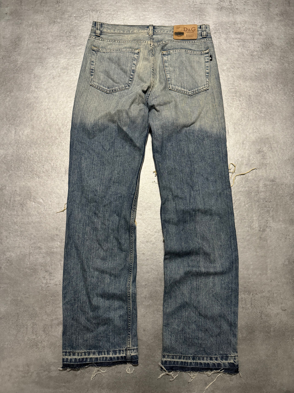 FW2005 Dolce & Gabbana Distressed Faded Poem Denim Jeans (L) - 2