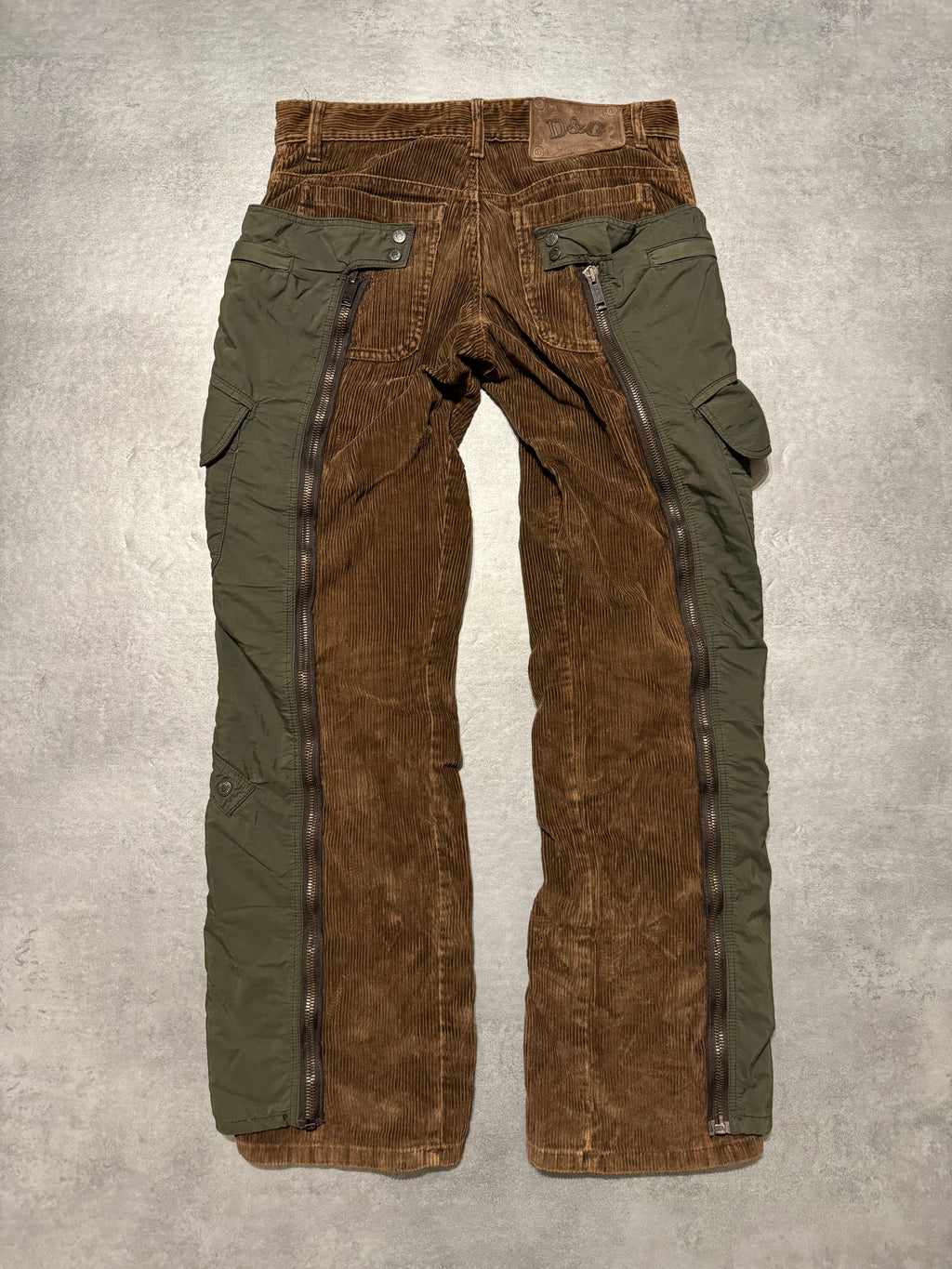 AW2004 Dolce & Gabbana Aviator Full Zip Detachable Cargo Velvet & Nylon Pants (M/L) - 4