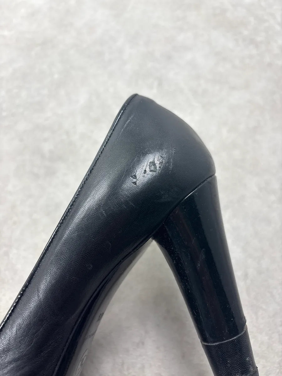 Chanel Black Hybrid Leather Suede Heels QIdTUSj 7
