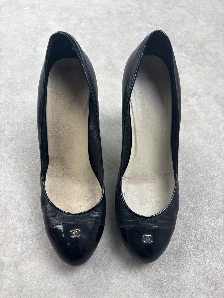 Chanel Black Hybrid Leather Suede Heels QIdTUSj 1