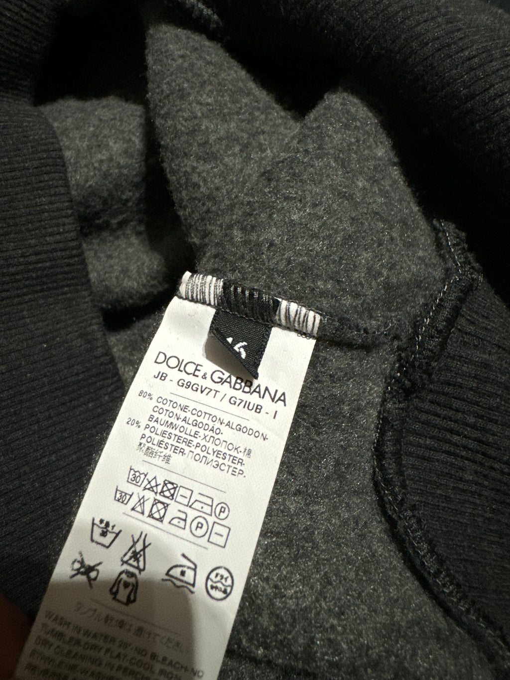 2000s Dolce & Gabbana Royal Black Primea Linea Relief Hoodie (M) - 9