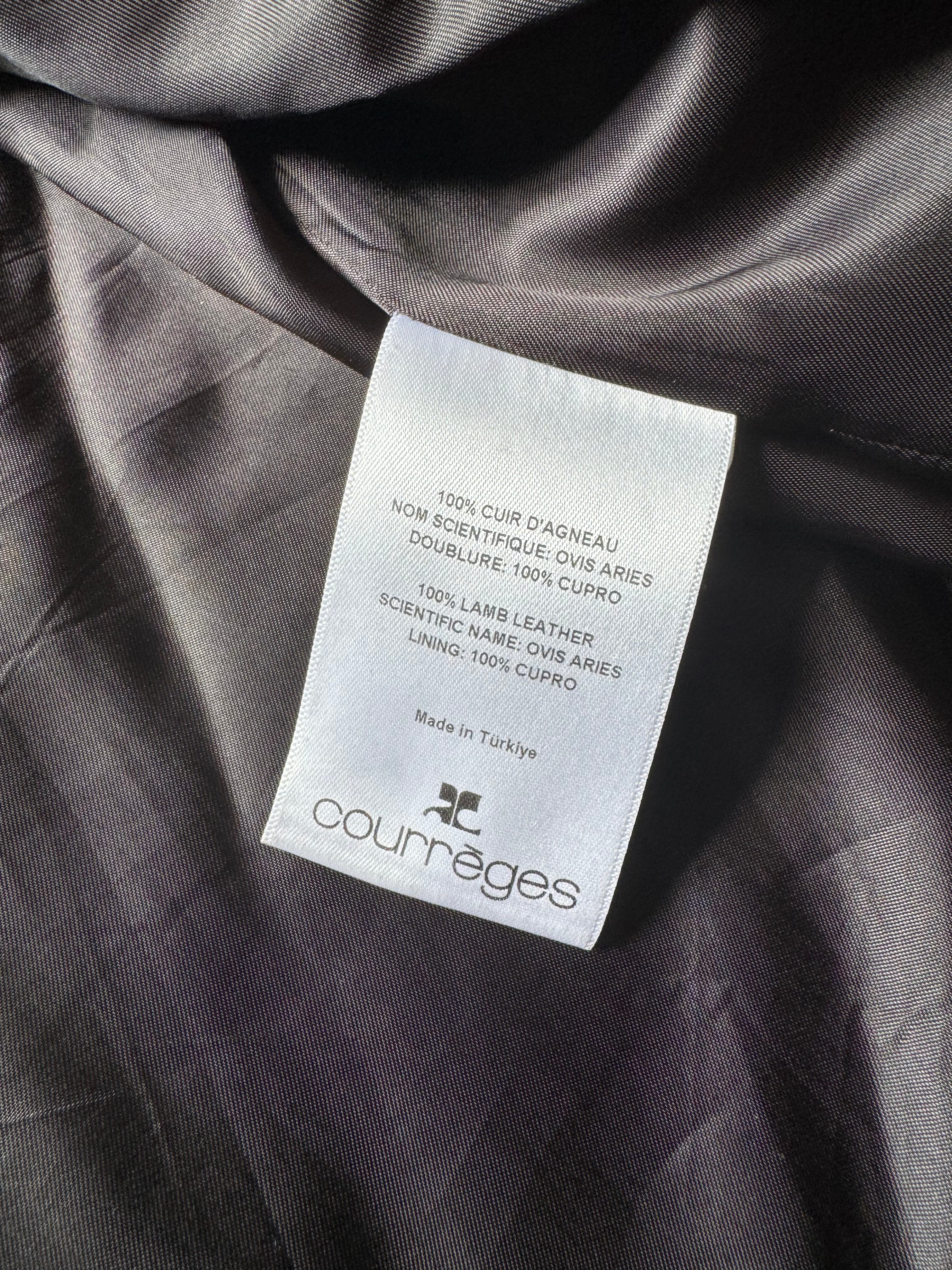 AW2023 Courrèges Worker Black Minimalist Leather Jacket (L) - 8