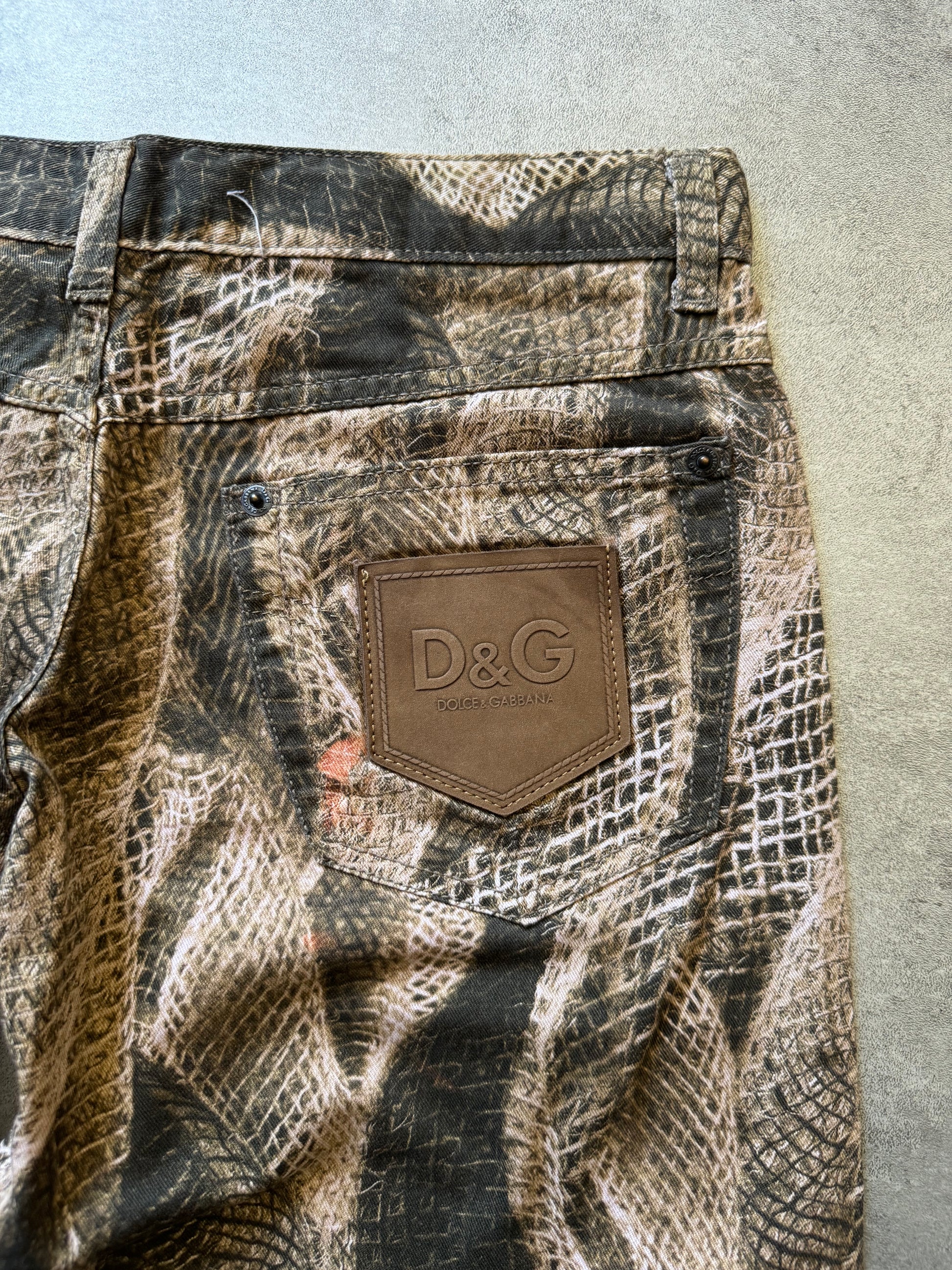 2000s Dolce & Gabbana Autumn Leaves Natural Pants (S) - 6