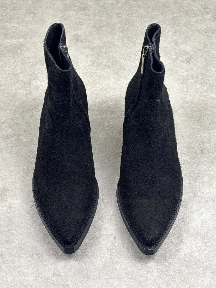 2010s Saint Laurent Black Suede Western Boots sHmTUJBJ 2