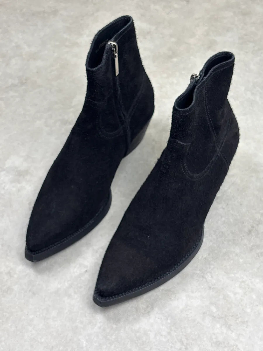 2010s Saint Laurent Black Suede Western Boots sHmTUJBJ 1