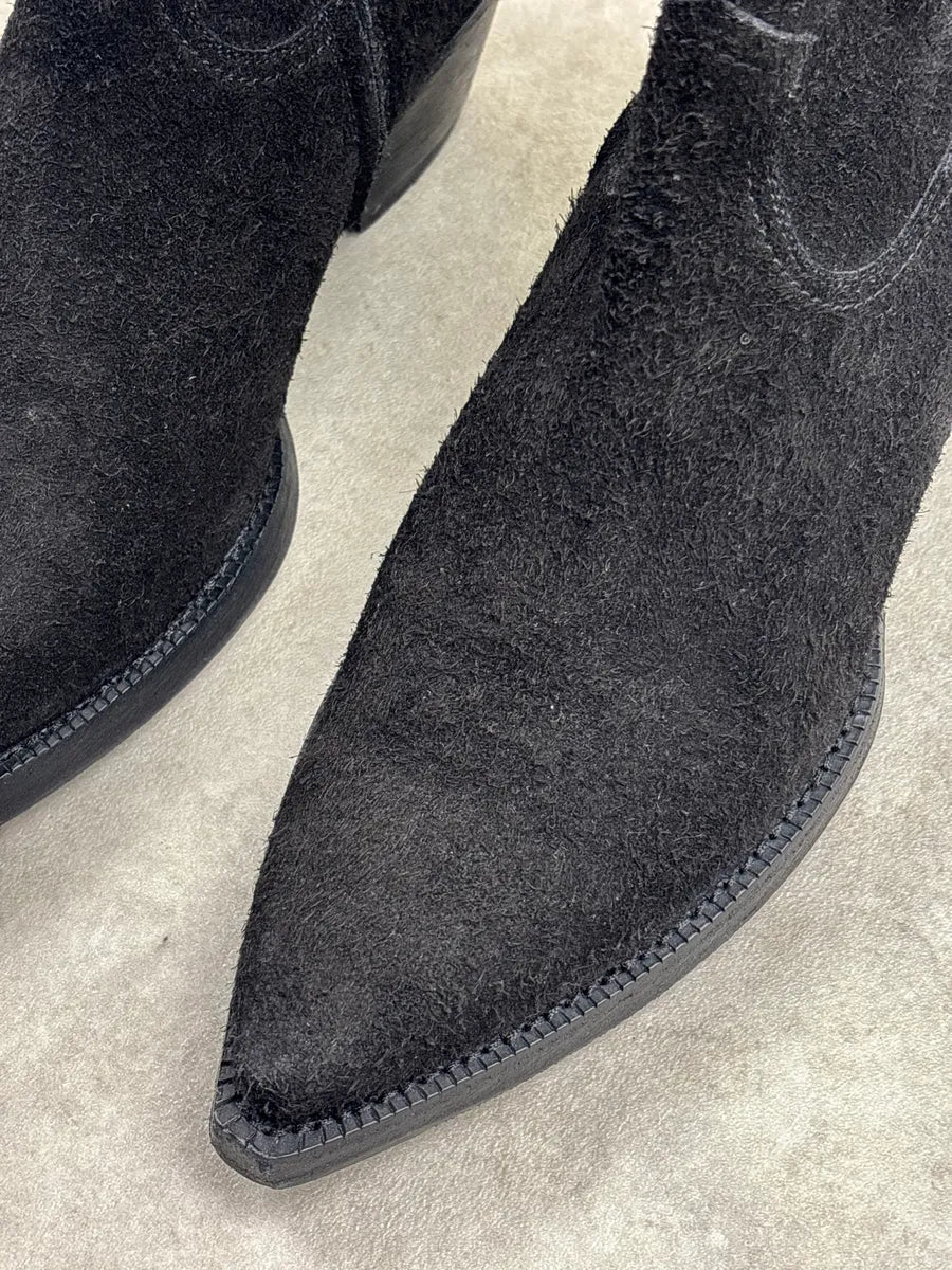 2010s Saint Laurent Black Suede Western Boots sHmTUJBJ 7