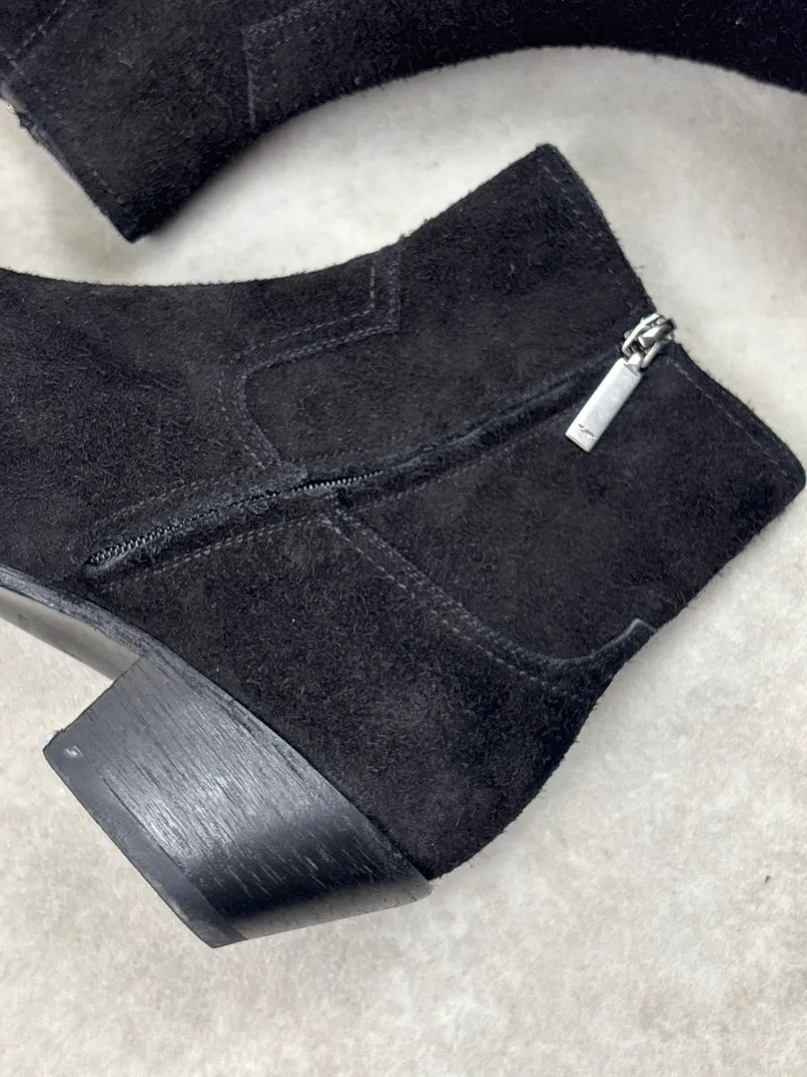2010s Saint Laurent Black Suede Western Boots sHmTUJBJ 8