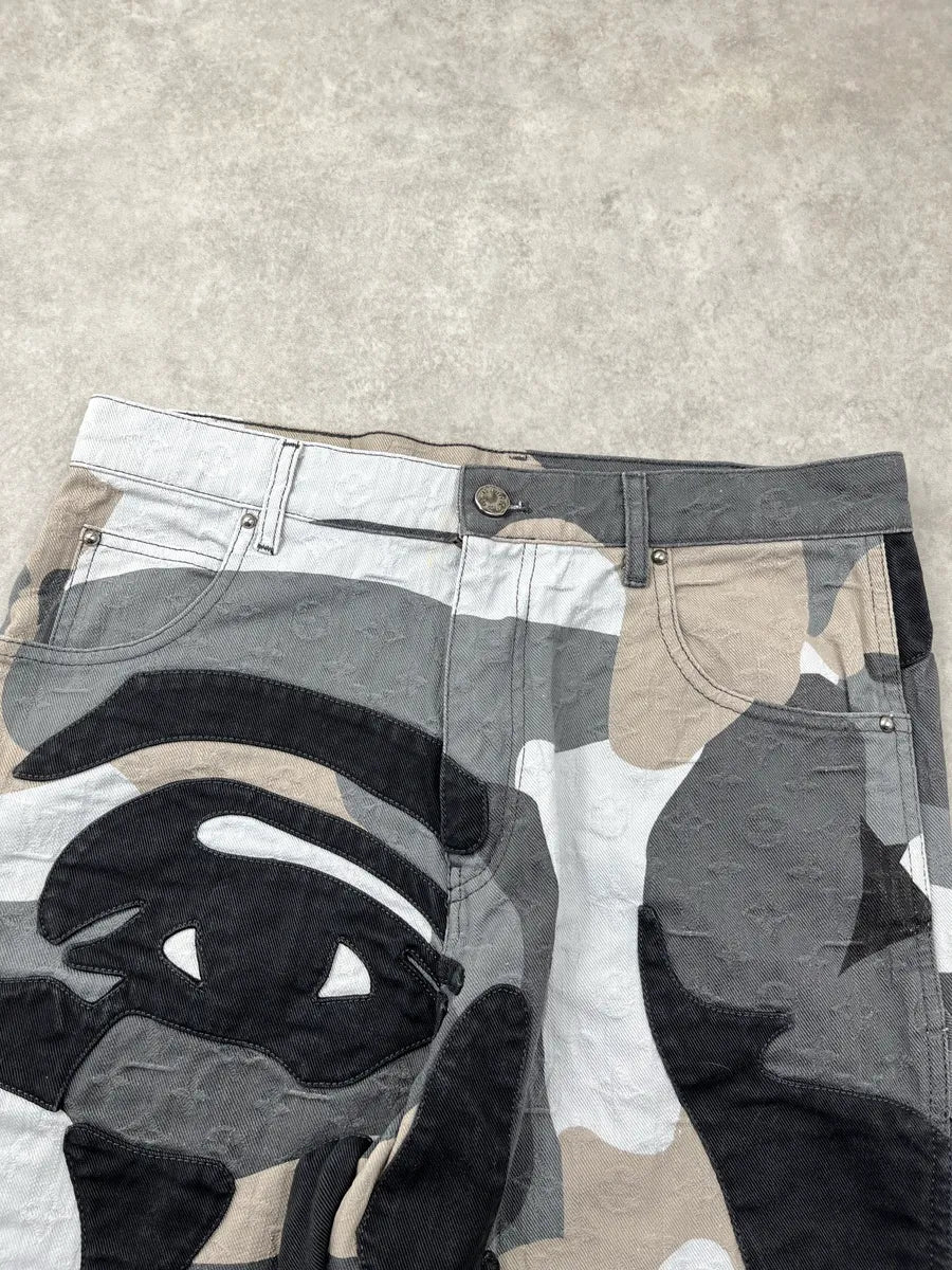 FW2023 Louis Vuitton Kidsuper Grey Face Denim Multi-Pocket Pants  sIAsbeyM 6